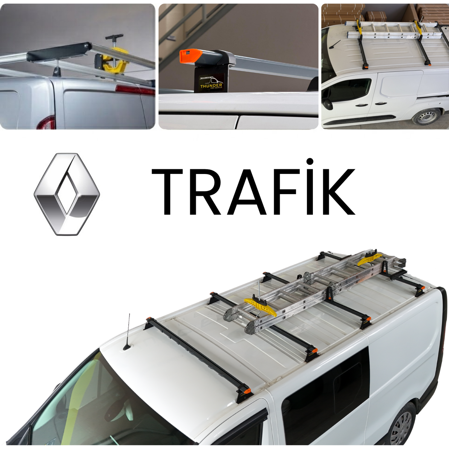 Renault Trafic 2014-2026 Thunder Pro Seri Ağır Yük Taşıma Ara Atkı Tavan Barı