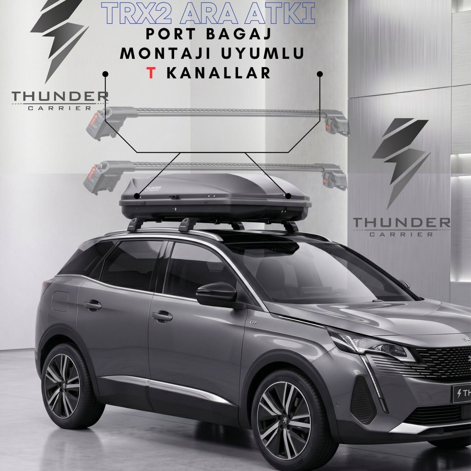 PEUGEOT 3008 2017 ve Sonrası TRX2 Thunder Carrier Ara Atkı