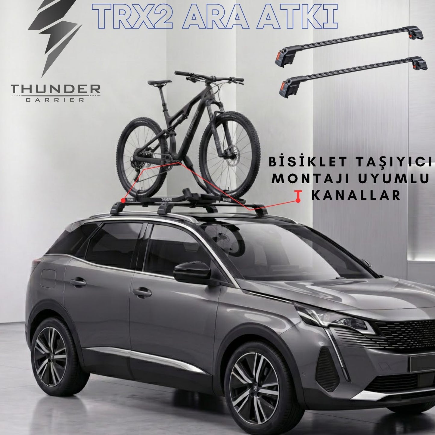 PEUGEOT 3008 2017 ve Sonrası TRX2 Thunder Carrier Ara Atkı
